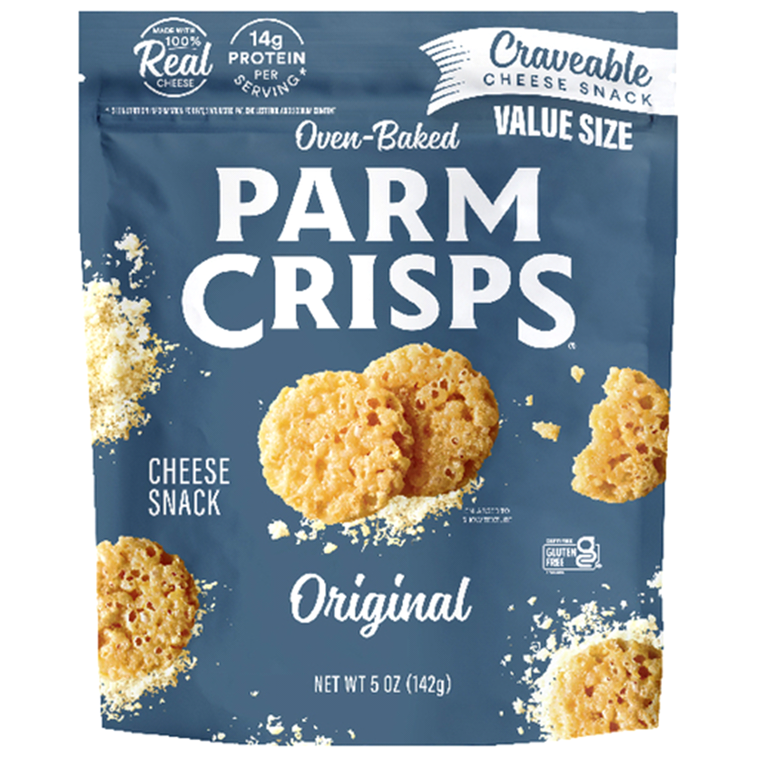 slide 1 of 2, ParmCrisps Craveable Oven-Baked Original Cheese Snack Value Size 5 oz, 5 oz