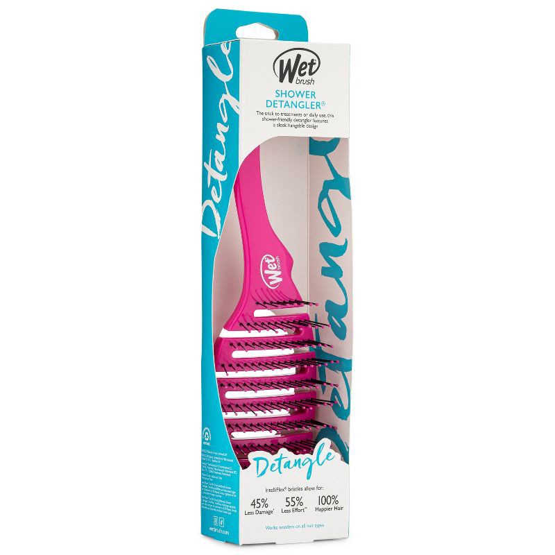 slide 6 of 6, Wet Brush Shower Detangler Hair Brush - Fuchsia, 1 ct