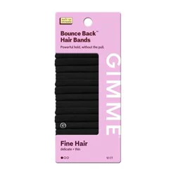 Gimme Beauty Bounce Back Hair Bands for Fine Hair - Black - 12ct