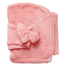 Conair Ultra-Absorbent Microfiber Hair Towel with Bow and Button Closure - Pink