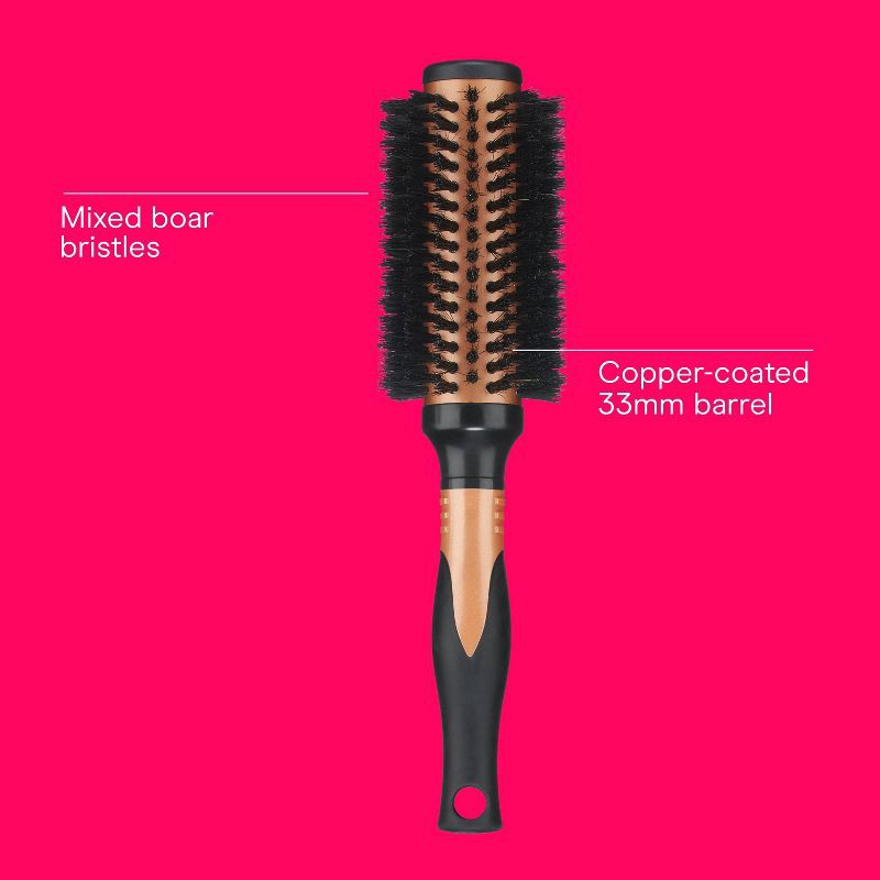 slide 2 of 8, Conair Copper Pro Mixed Boar Bristle Round Hair Brush - Medium Barrel - All Hair, 1 ct