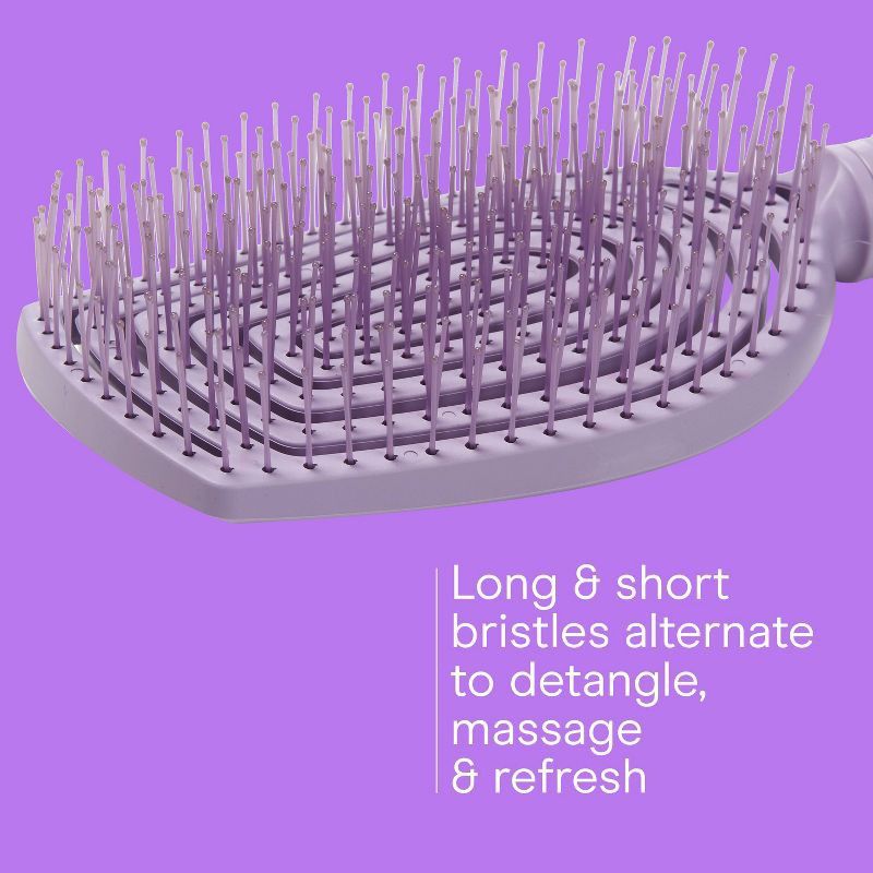 slide 3 of 9, Conair Scalp Care Flexi Head Paddle Detangling Hair Brush - Purple - All Hair, 1 ct