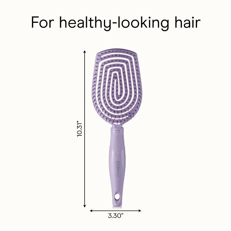 slide 8 of 9, Conair Scalp Care Flexi Head Paddle Detangling Hair Brush - Purple - All Hair, 1 ct