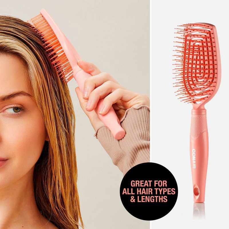 slide 6 of 7, Conair Scalp Care Flexi Head Cushion Detangling Hair Brush - Peach - All Hair, 1 ct