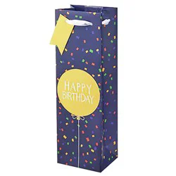 Cakewalk Happy Birthday Confetti Wine Bottle Gift Bag