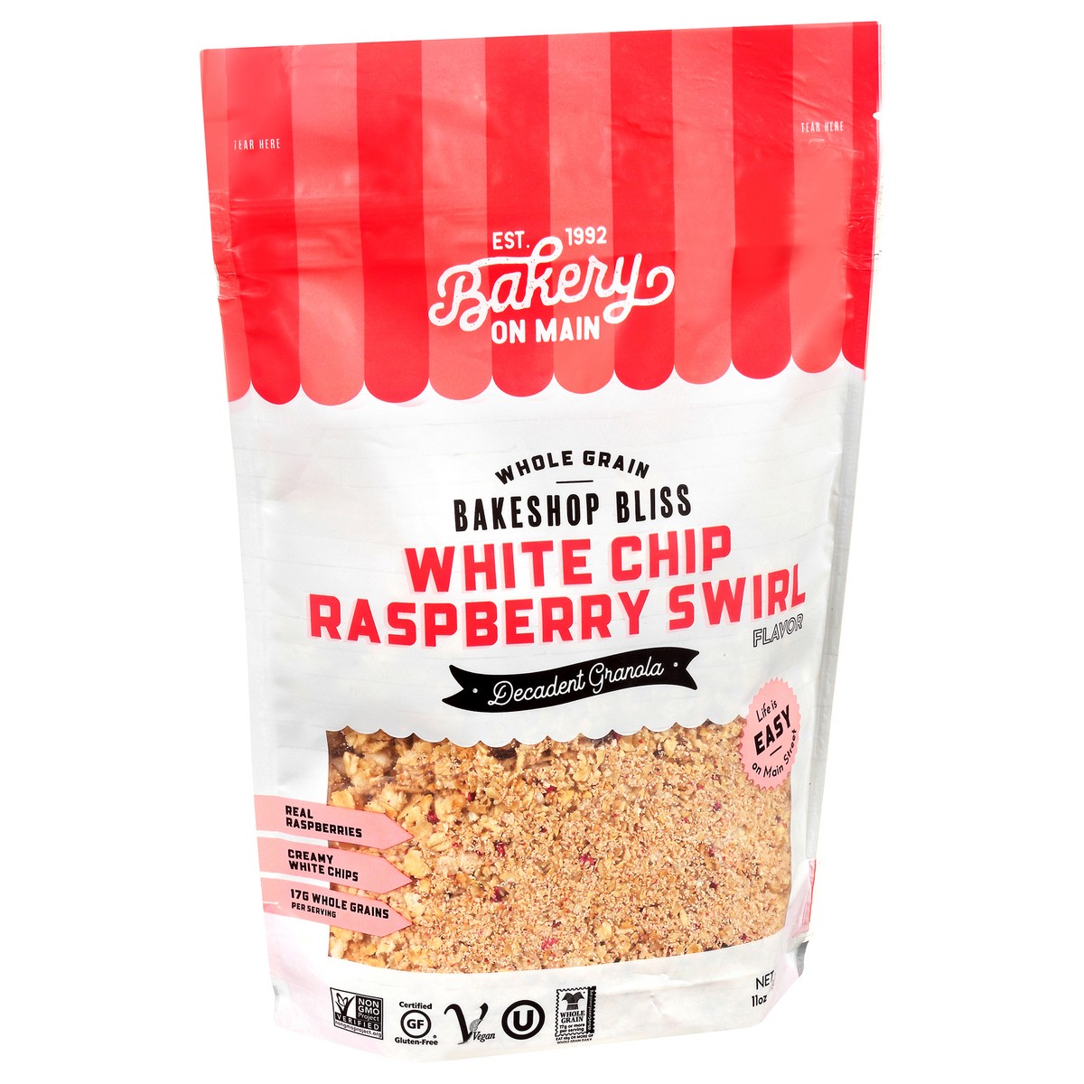 slide 3 of 9, Bakery on Main Granola, Whole Grain, White Chip Raspberry Swirl Flavor 11 Oz, 11 oz