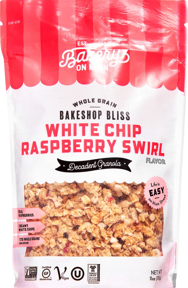 slide 1 of 9, Bakery on Main Granola, Whole Grain, White Chip Raspberry Swirl Flavor 11 Oz, 11 oz