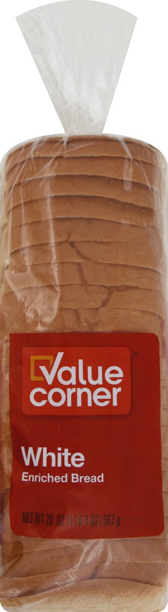 slide 3 of 7, Value Crnr Bread White, 20 oz