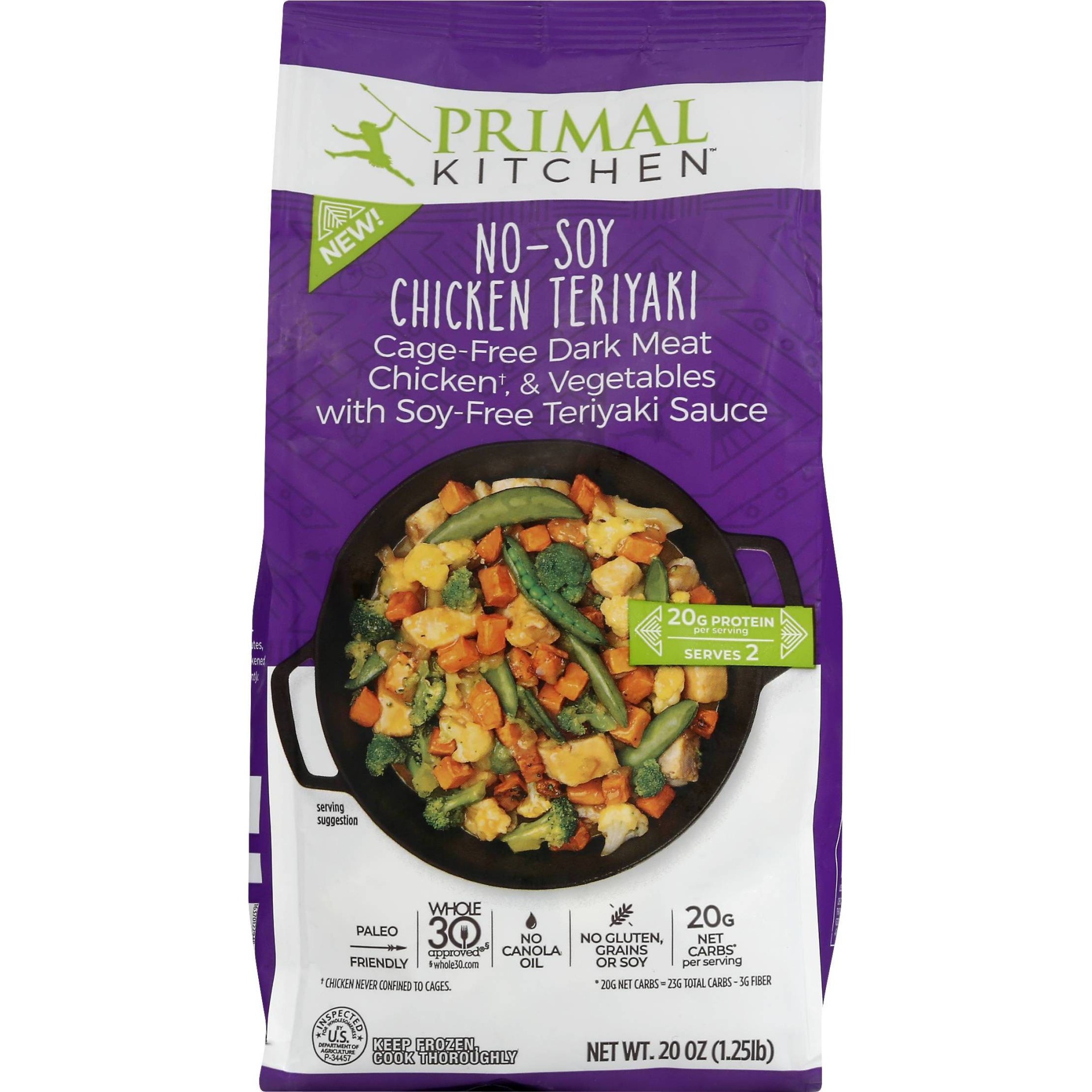 slide 1 of 1, Primal Kitchen Gluten Free Frozen Chicken Teriyaki Skillet, 20 oz