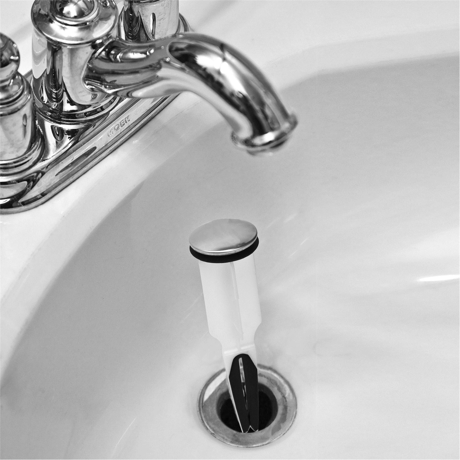 slide 2 of 4, EasyPOPUP Sink/Lavatory Pop-Up Drain (Easy Remove Stopper), Chrome Plated ABS Body with Overflow; Chrome, 1 ct