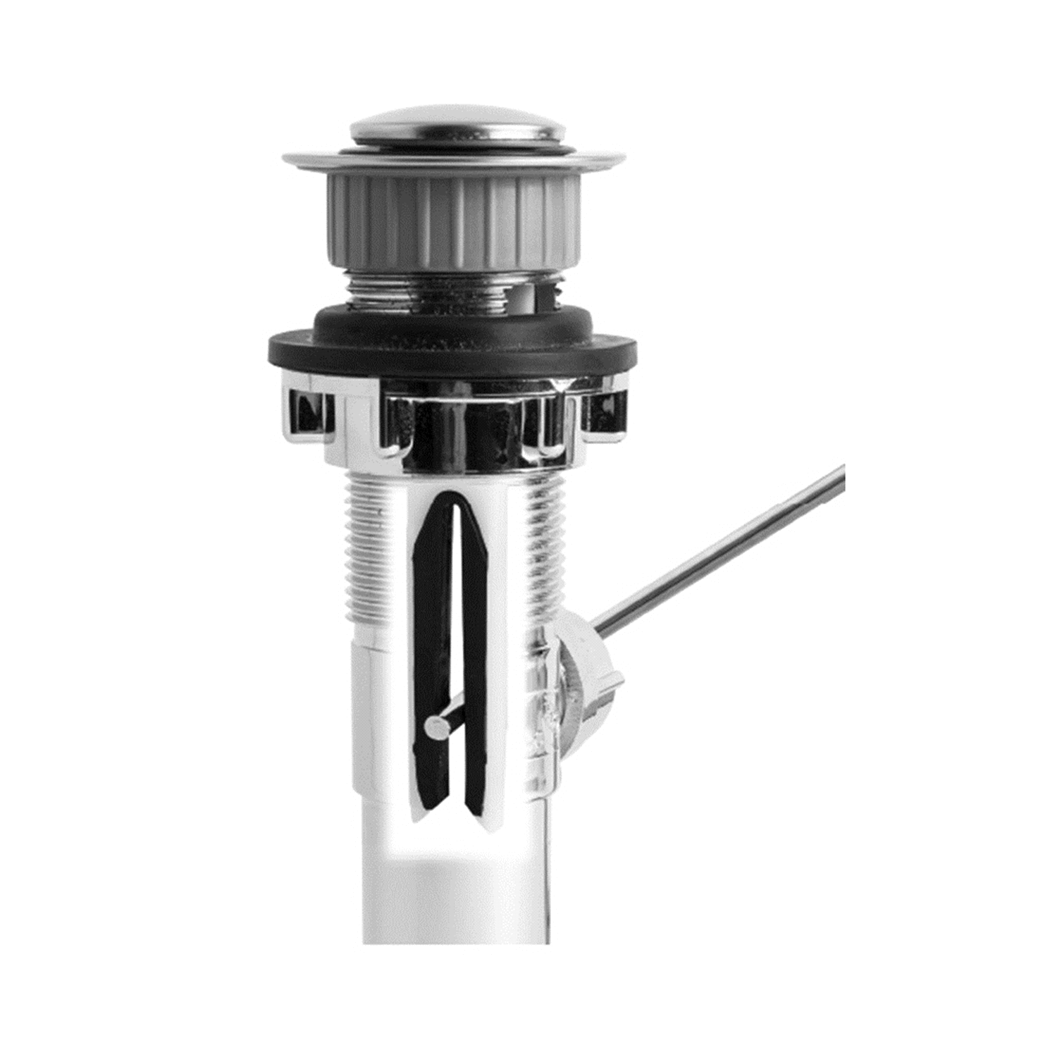 slide 3 of 4, EasyPOPUP Sink/Lavatory Pop-Up Drain (Easy Remove Stopper), Chrome Plated ABS Body with Overflow; Chrome, 1 ct