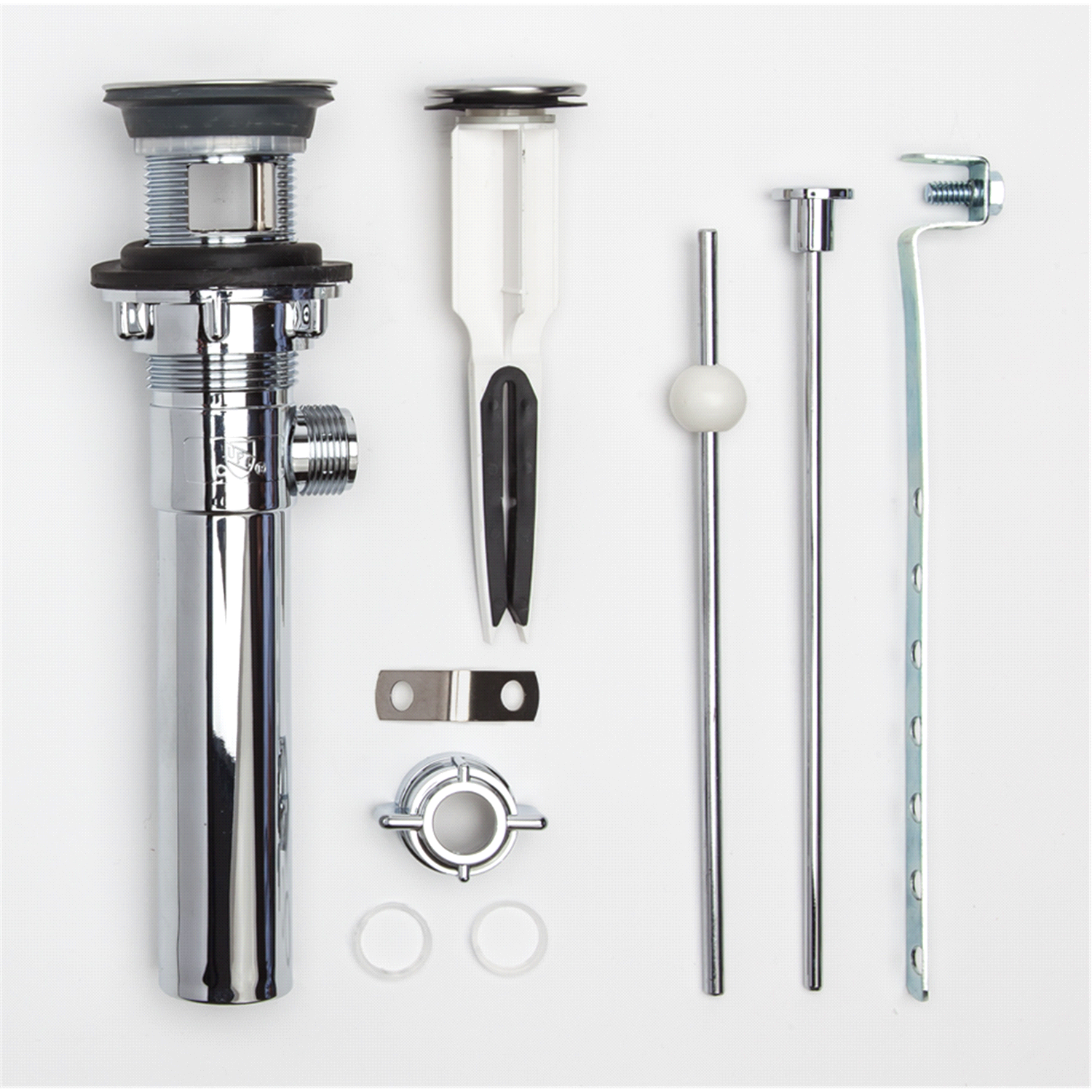 slide 1 of 4, EasyPOPUP Sink/Lavatory Pop-Up Drain (Easy Remove Stopper), Chrome Plated ABS Body with Overflow; Chrome, 1 ct