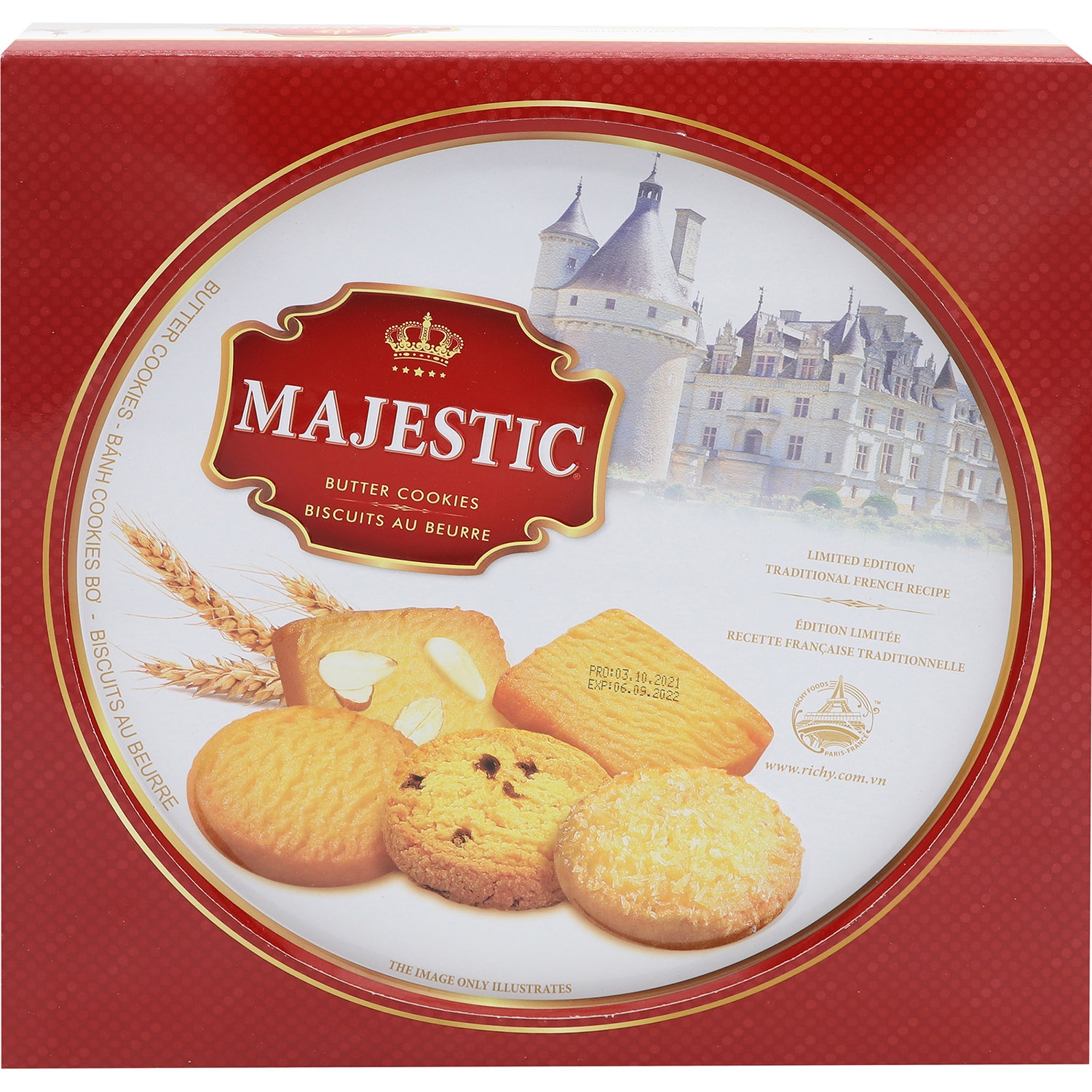 slide 1 of 1, Richy Ricky Majestic Assorted Butter Cookies, 13.47 oz
