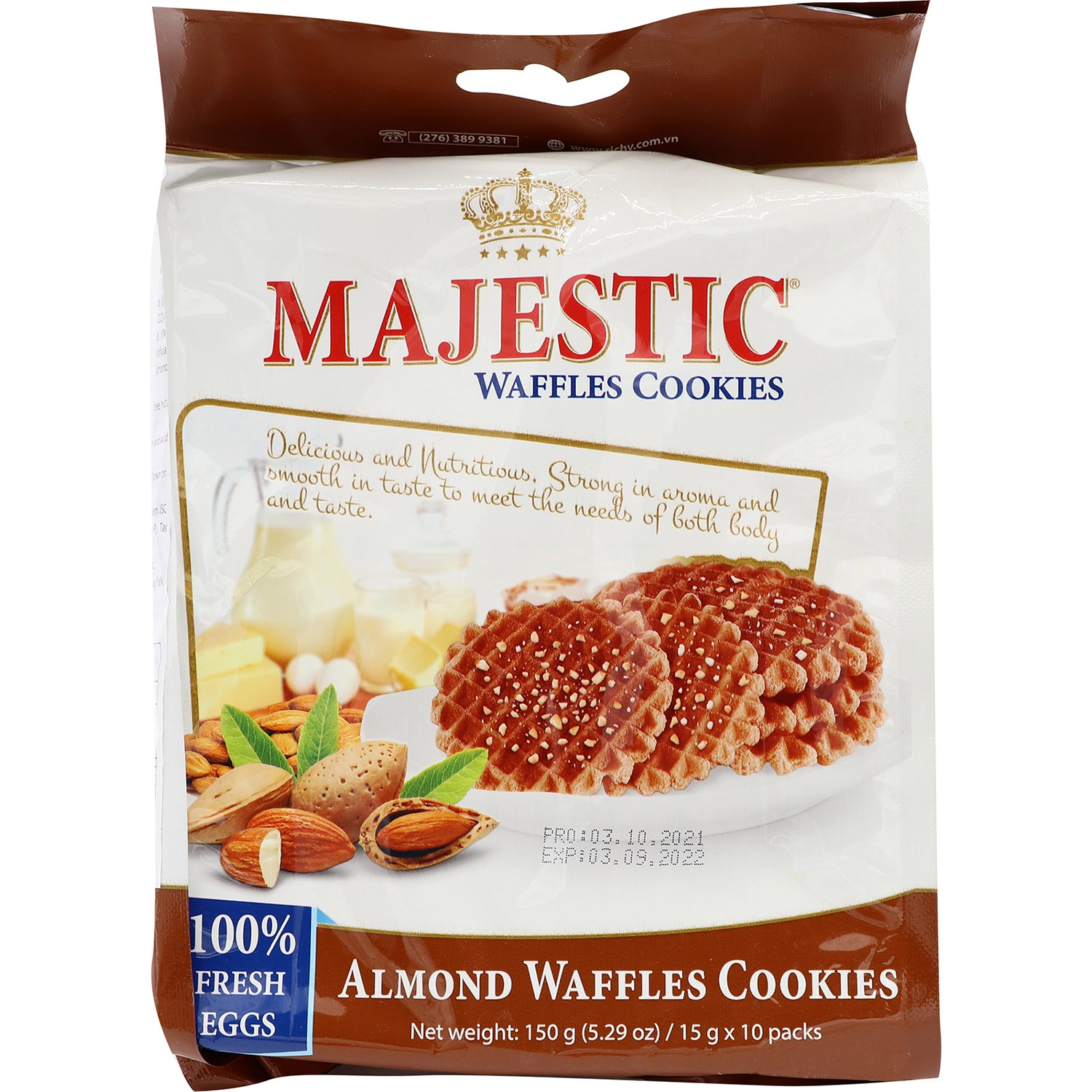 slide 1 of 1, Richy Majestic Almond Waffles Cookie, 5.29 oz