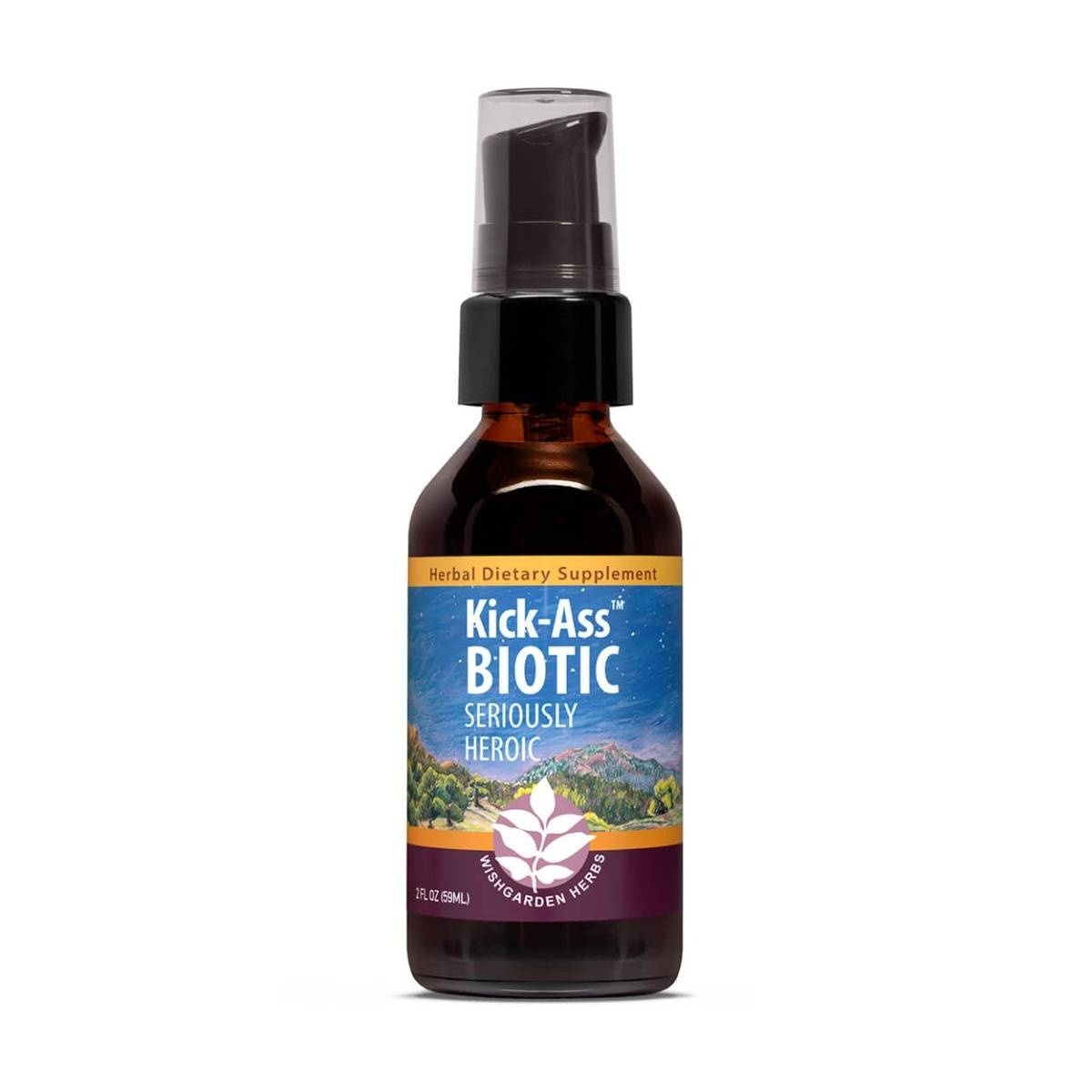 slide 1 of 1, Wish Garden Herbs Kick-Ass Biotic Pump, 2 fl oz