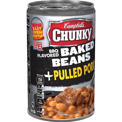 slide 2 of 8, Campbell's Chunky BBQ Flavored Baked Beans & Pulled Pork, 20.5 oz