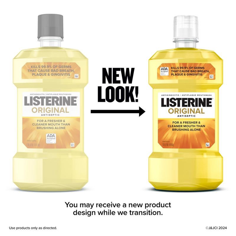 slide 3 of 10, Listerine Original Antiseptic Mouthwash for Bad Breath & Plaque - 1L, 1 liter