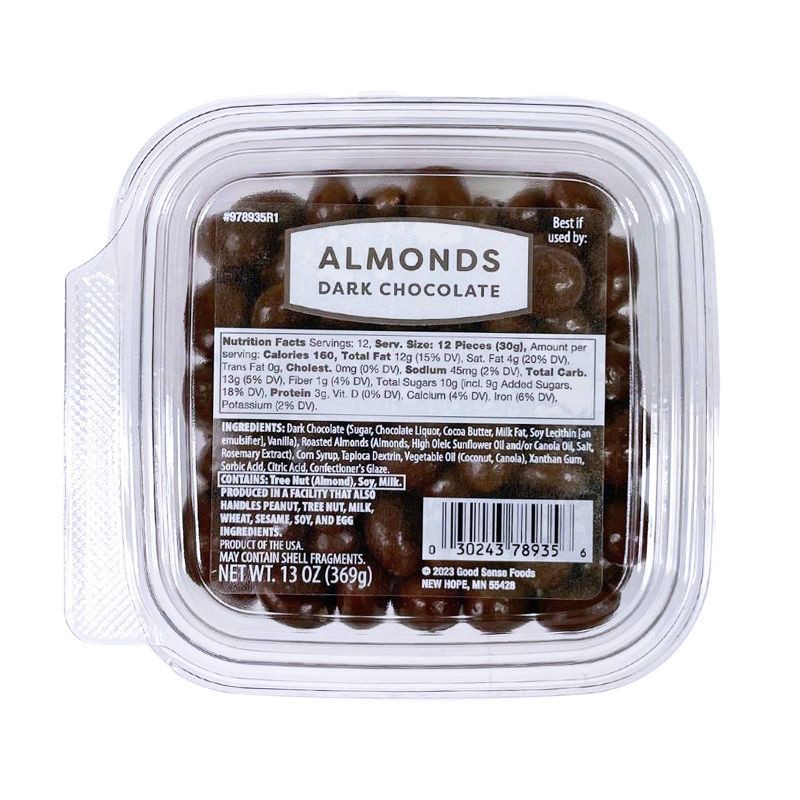 slide 1 of 5, Dark Chocolate Almonds - 13oz, 13 oz