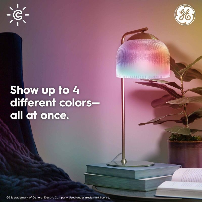 slide 3 of 6, GE Household Lighting GE Cync Dynamic Effects Smart LED BR30 Indoor Floodlight Bulb Multicolored, 65W Equivalent, Alexa & Google Compatible, 1 ct