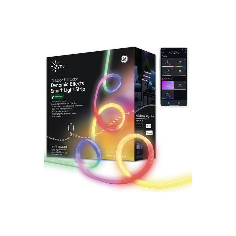 slide 1 of 12, GE Household Lighting GE Cync Dynamic Effect 16' Decorative Outdoor Light String, 1 ct