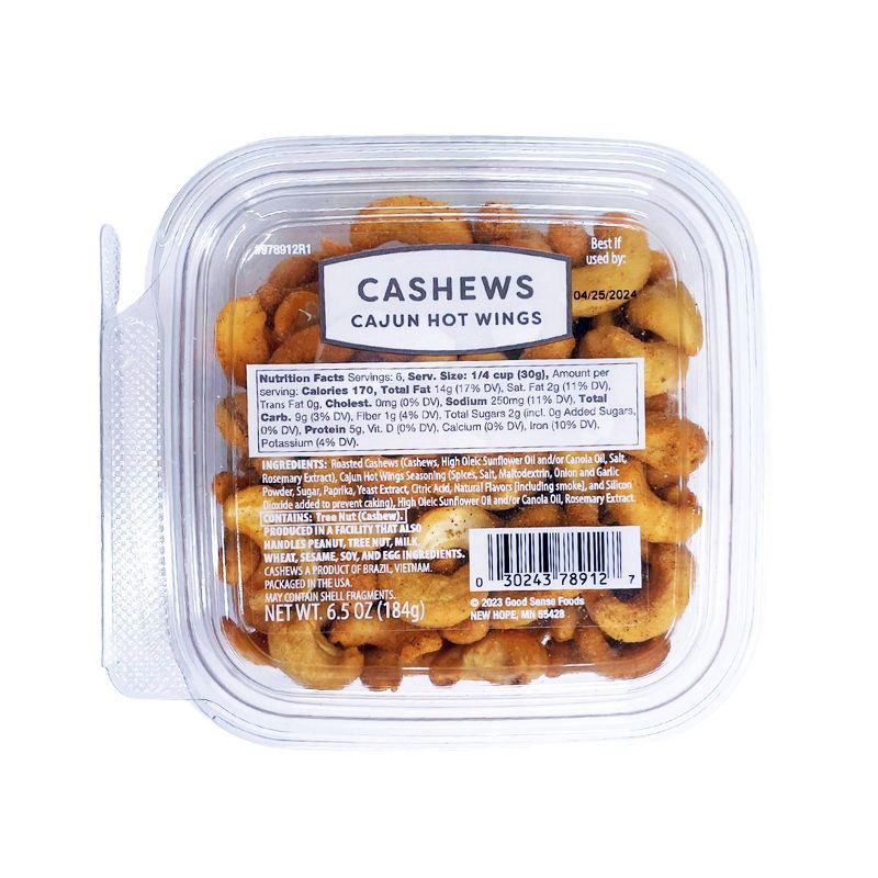 slide 1 of 5, Cajun Hot Wings Seasoned Cashews - 6.5oz, 6.5 oz