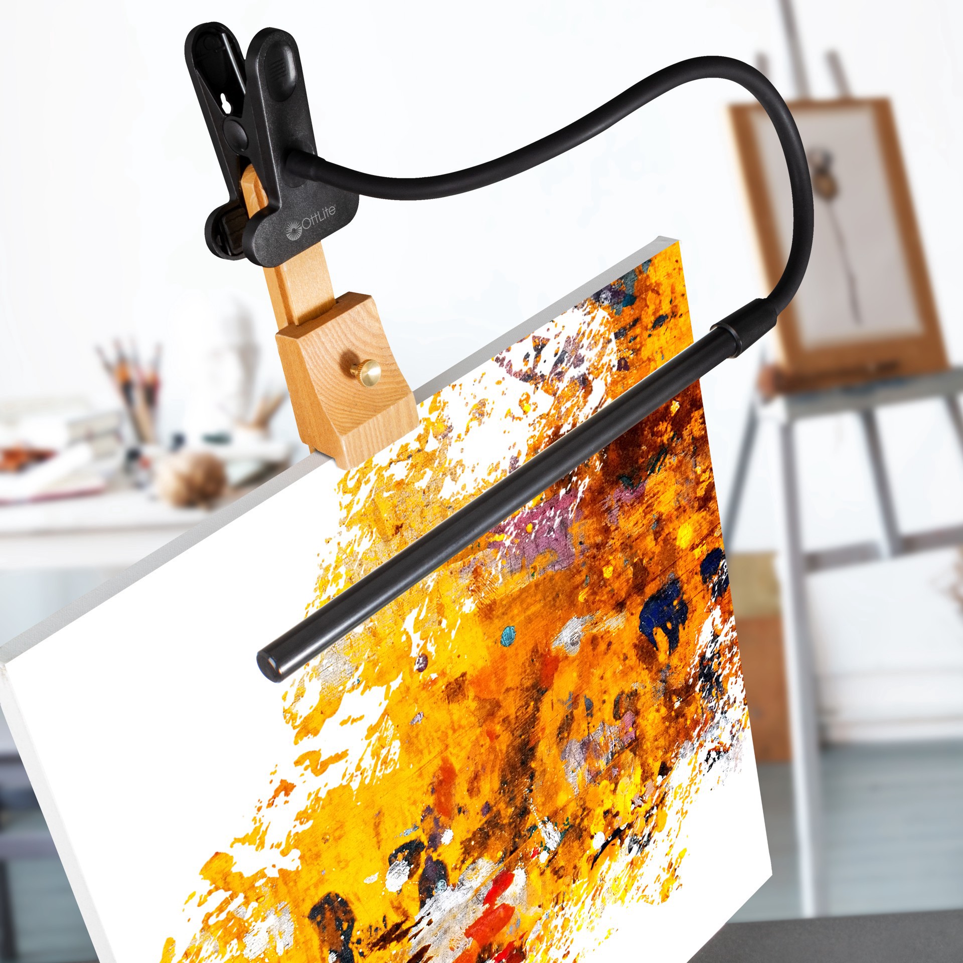 slide 8 of 9, Ott Lite Clip On LED Easel Lamp, 16.6 in