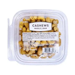 Whole Raw Cashews - 7oz