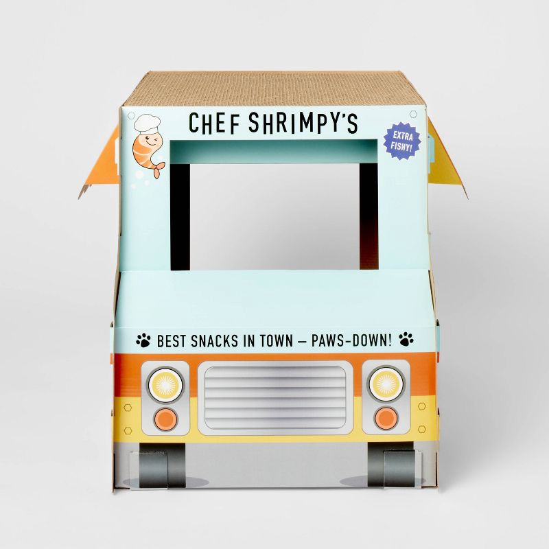 slide 2 of 3, Chef Shrimpys Food Truck Novelty Cat Scratcher - 19.7" - Boots & Barkley™, 1 ct