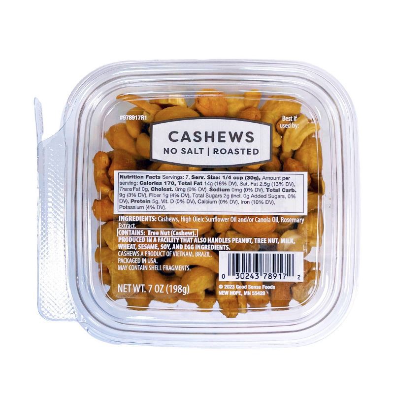 slide 1 of 5, Roasted No Salt Cashews - 7oz, 7 oz