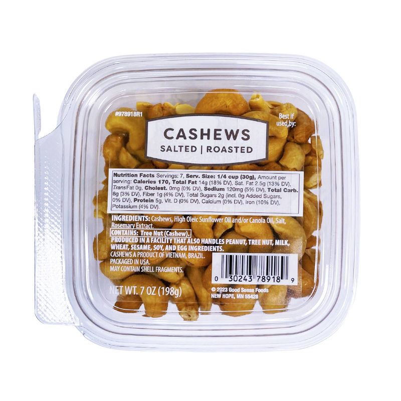 slide 1 of 5, Roasted Salted Cashews - 7oz, 7 oz