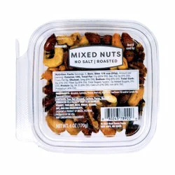 Roasted Unsalted Mixed Nuts - 6oz