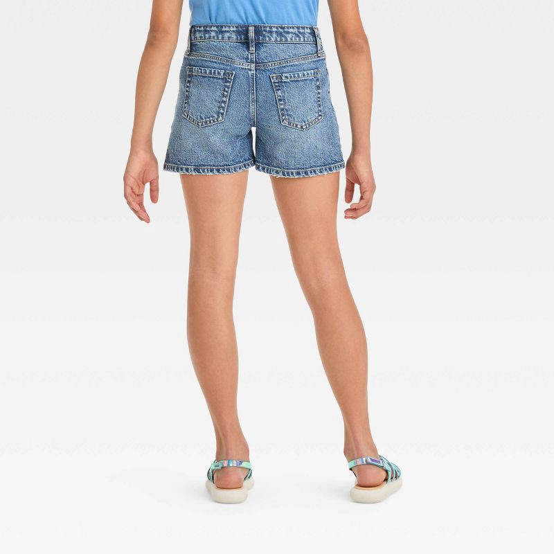 slide 2 of 6, Girls' Destructed High-Rise Jean Shorts - art class™ Medium Wash L, 1 ct