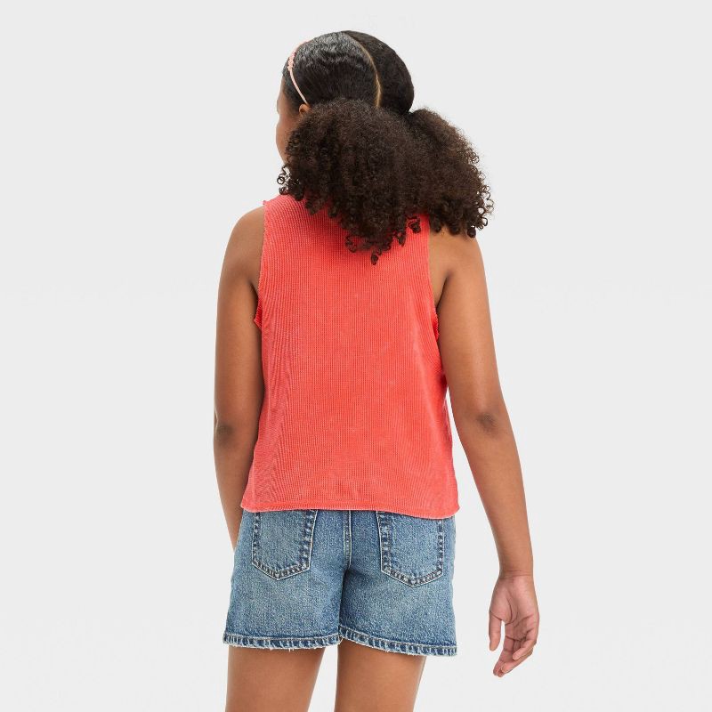 slide 6 of 6, Girls' Destructed High-Rise Jean Shorts - art class™ Medium Wash L, 1 ct