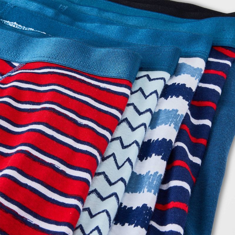 slide 4 of 4, Boys' 10pk Striped Boxer Briefs - Cat & Jack™ Red/Blue S, 10 ct