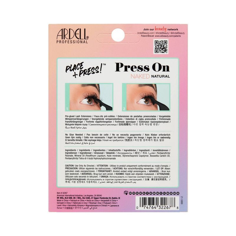 slide 2 of 6, Ardell Press On False Eyelashes kit - Natural - 30ct, 30 ct