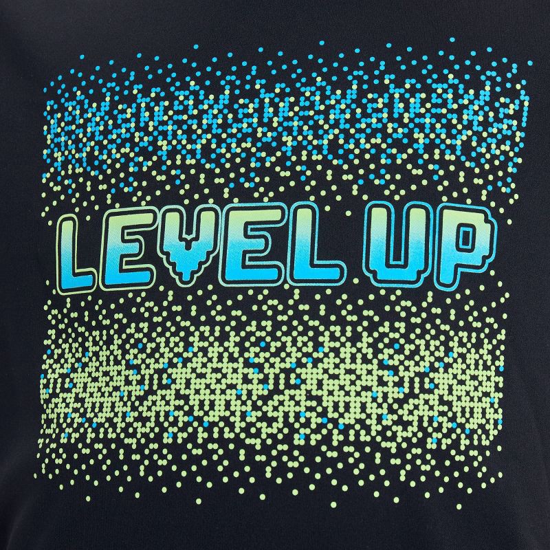 slide 2 of 3, Boys' Short Sleeve 'Level Up" Graphic T-Shirt - All In Motion™ Black M, 1 ct