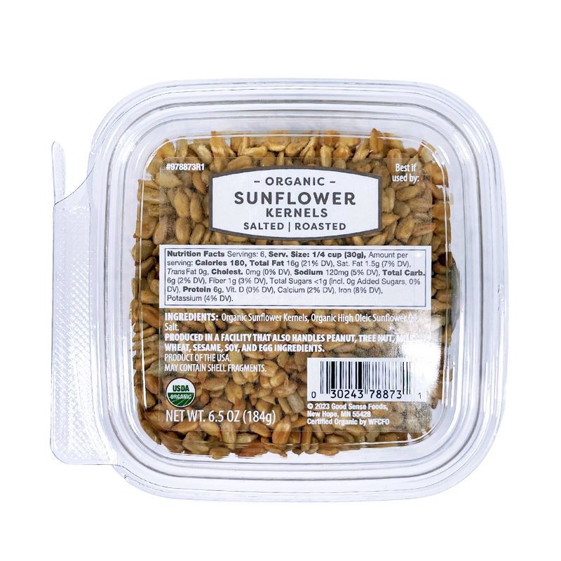 slide 1 of 5, Organic Roasted Salted Sunflower Kernels - 6.5oz, 6.5 oz