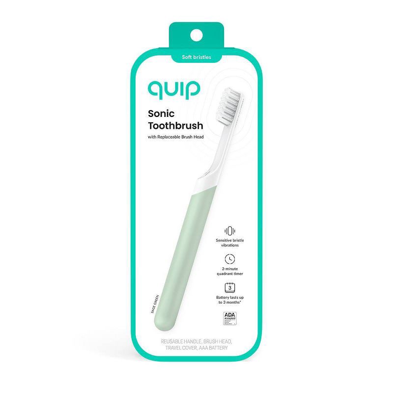 slide 2 of 3, quip Sonic Electric Toothbrush - Sage, 1 ct