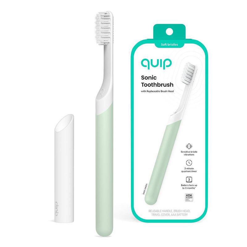 slide 1 of 3, quip Sonic Electric Toothbrush - Sage, 1 ct
