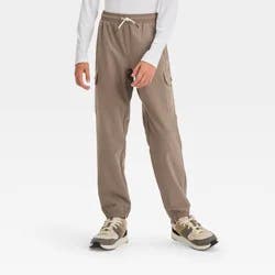 Boys' Adventure Pants - All In Motion™ Taupe XL: Water Repellent, Cargo Pockets, Mid Rise, Drawstring Waist