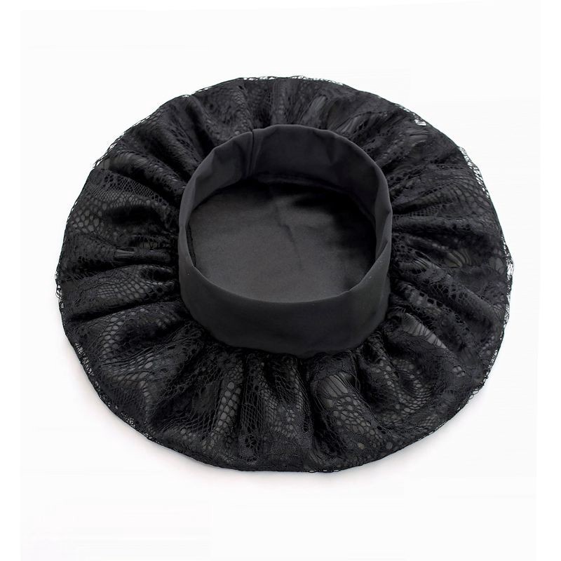slide 5 of 5, Evolve Products Lace Satin Hair Bonnet - Black, 1 ct