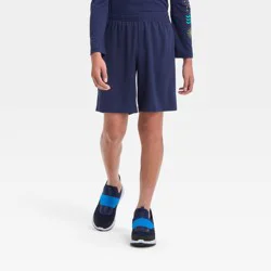 Boys' Mesh Shorts - All In Motion™ Navy Blue M: Moisture Wicking, Quick Dry, Fit, Elastic Waistband