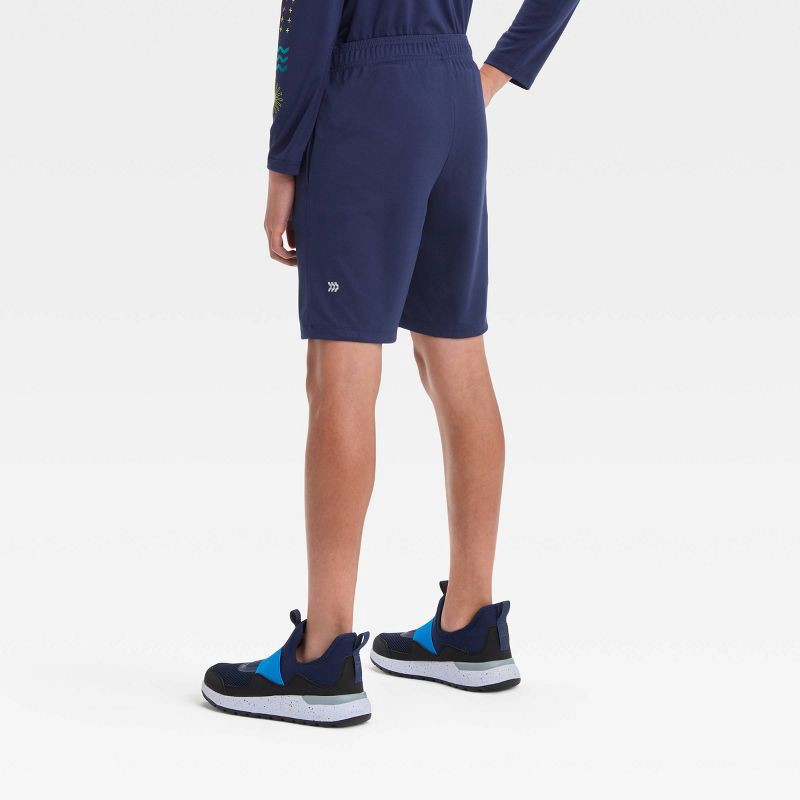 slide 2 of 3, Boys' Mesh Shorts - All In Motion™ Navy Blue L: Fit, Moisture Wicking, Quick Drying, 1 ct
