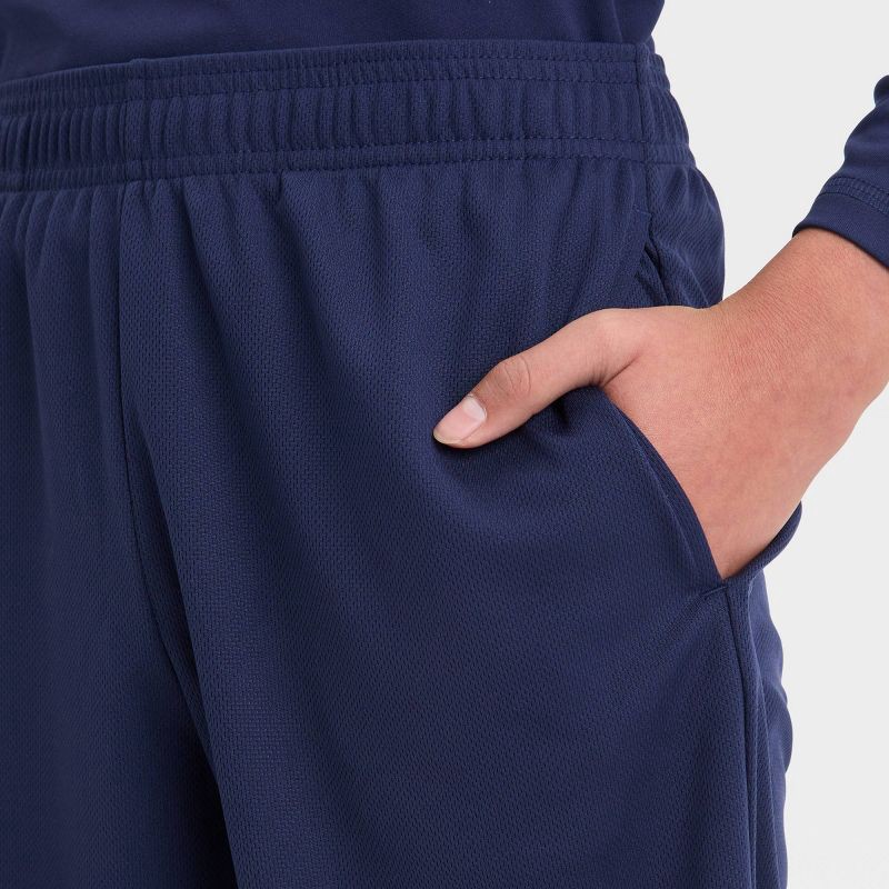 slide 3 of 3, Boys' Mesh Shorts - All In Motion™ Navy Blue L: Fit, Moisture Wicking, Quick Drying, 1 ct