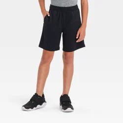 Boys' Mesh Shorts - All In Motion™ Black S: Fit, Moisture Wicking, Quick Dry, Elastic Waist, Doubleknit