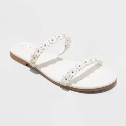Women's Steffie Slide Sandals - A New Day™ White 11