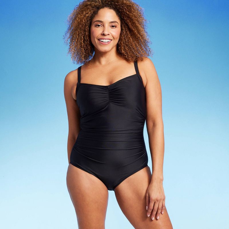 Lands' End Women's UPF 50 Full Coverage Tummy Control One Piece