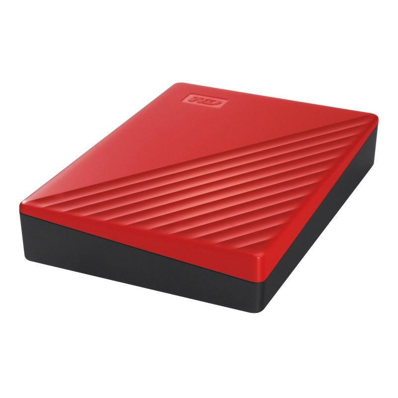 slide 3 of 5, Western Digital My Passport 5TB USB 3.2 (Gen 1 Type-A) 2.5" Portable External Hard Drive - Red: Compatible with Windows & macOS, 1 ct