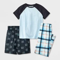 Boys' 3pc Short Sleeve Pajama Set - Cat & Jack™ Blue M