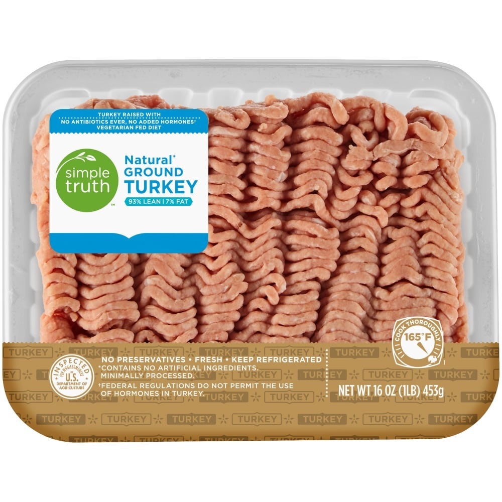slide 1 of 1, Simple Truth Natural 93% Lean Ground Turkey, 1 lb